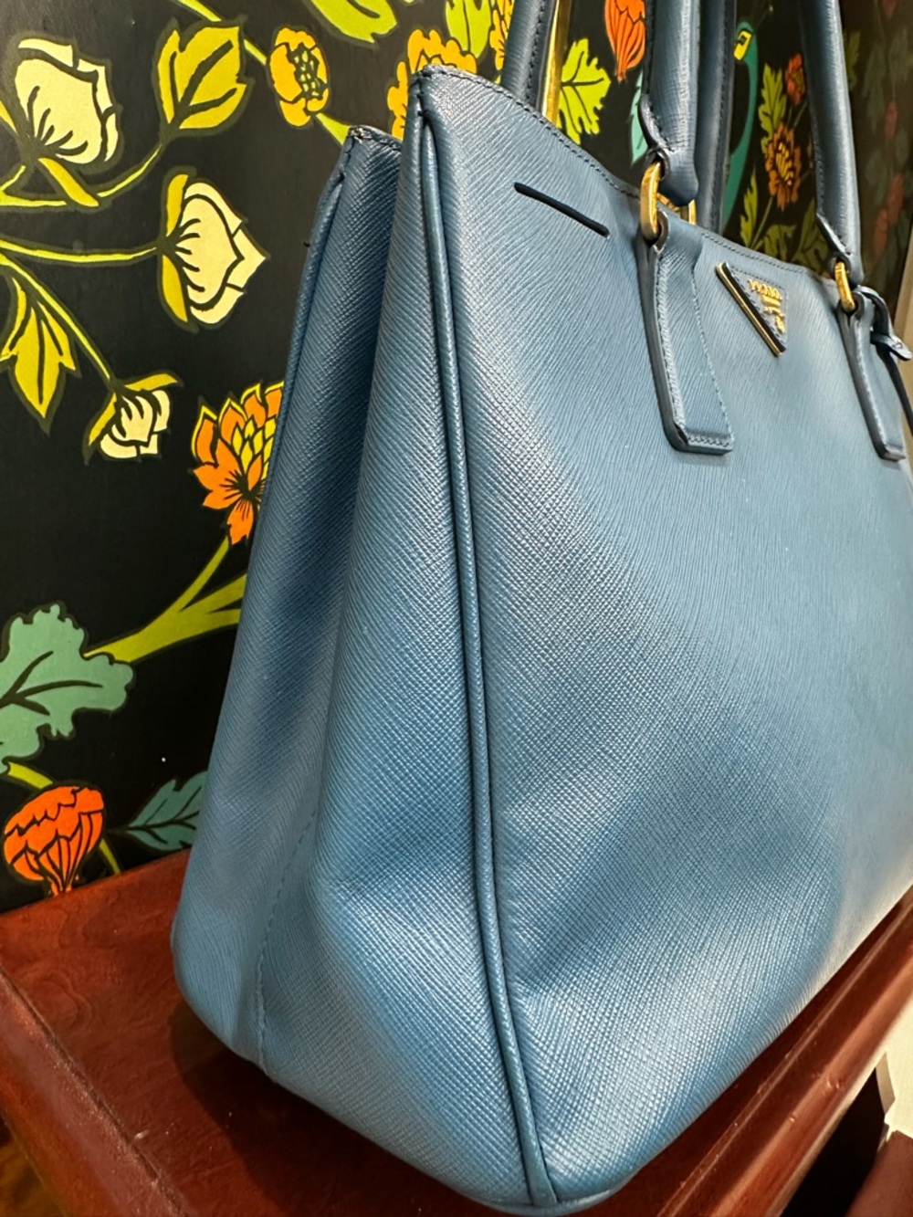 Prada Cobalto Saffiano Lux Galleria Double Zip Tote (C5) - Picture 10 of 17